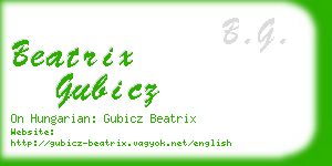 beatrix gubicz business card